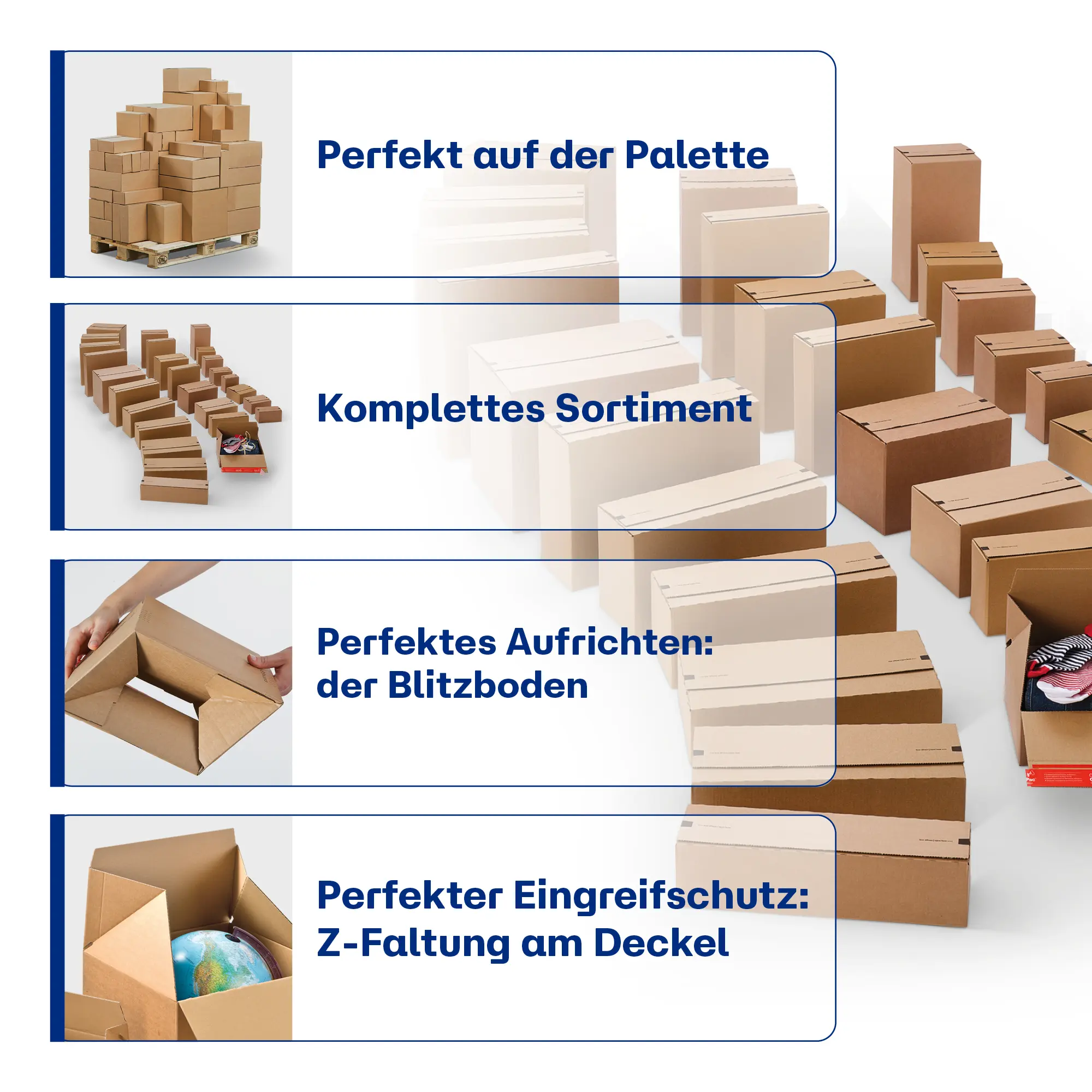 Blitzbodenkarton aus Wellpappe 194x194x387 mm