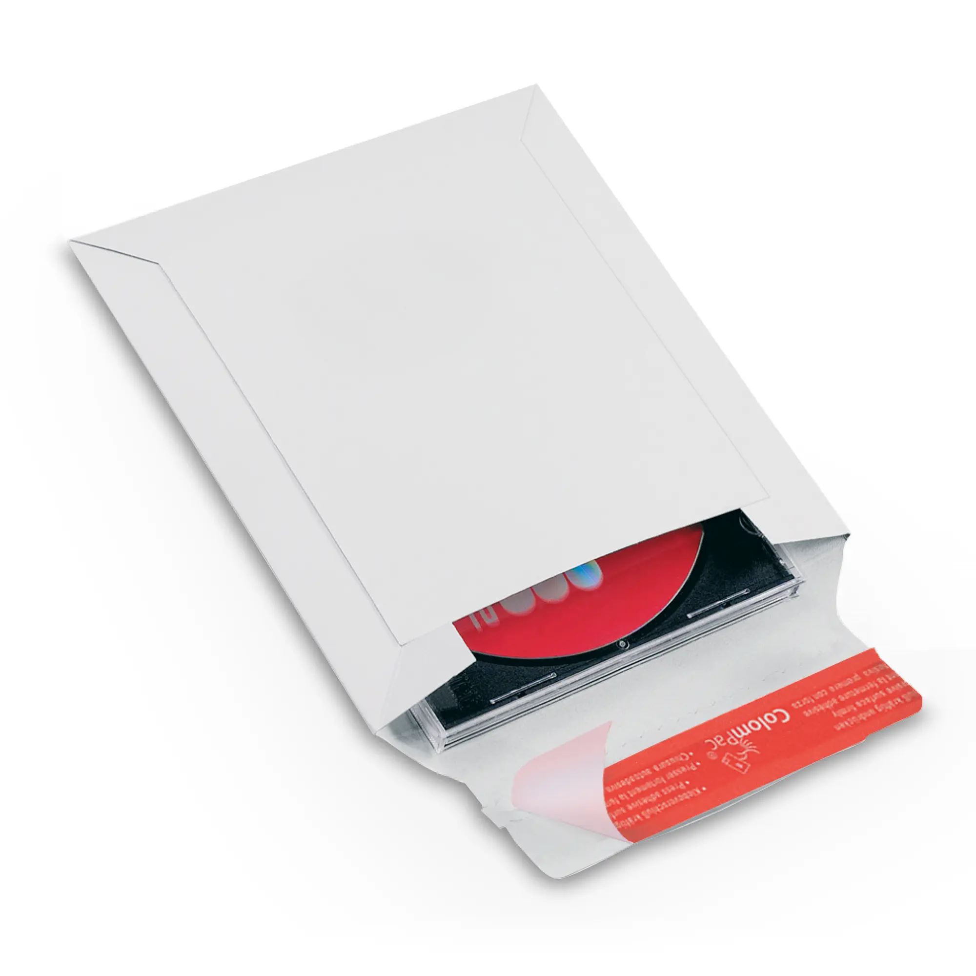 Versandtasche aus Vollpappe weiß 160x175x-30 mm